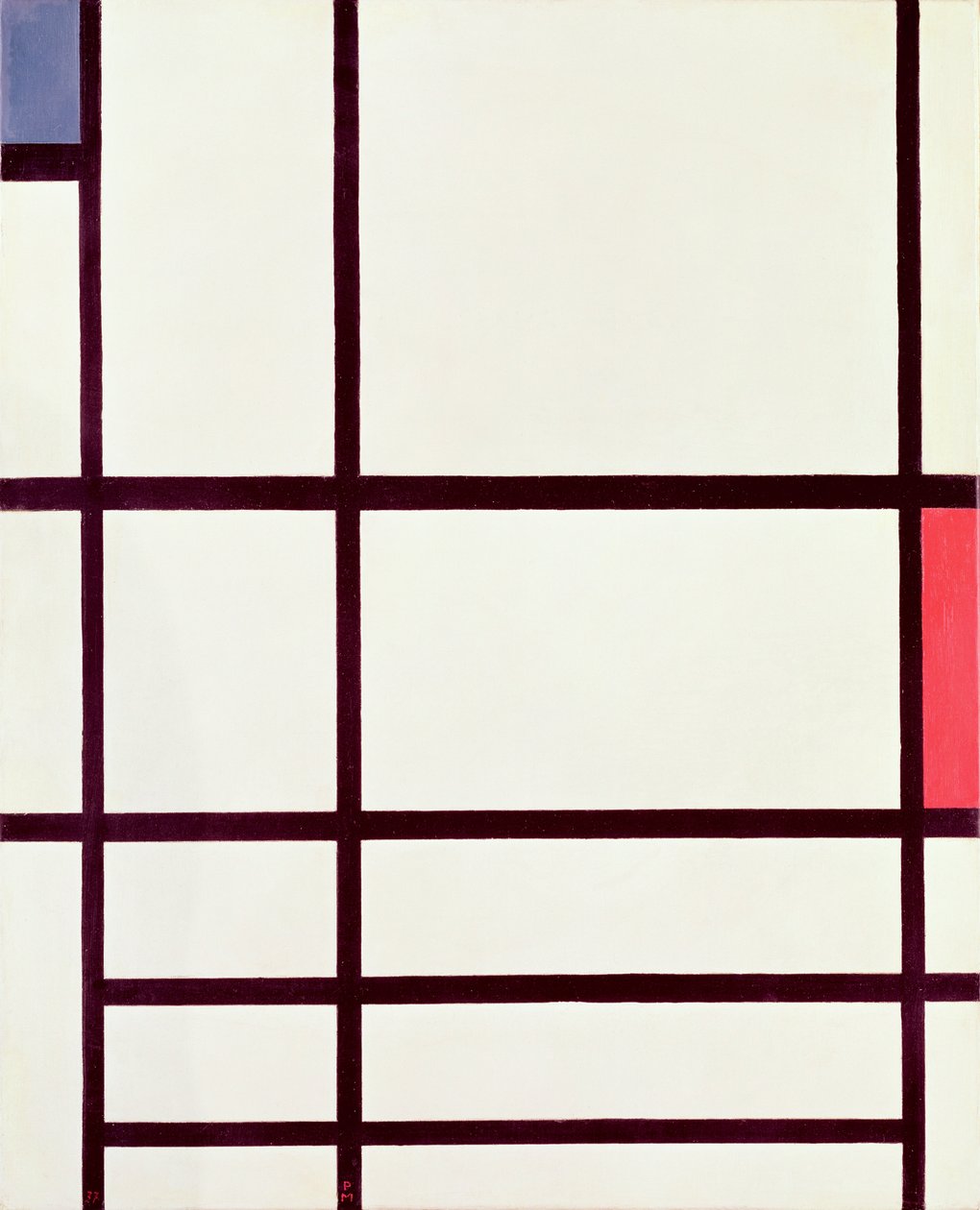 Compositie in rood, blauw en wit: II door Piet Mondrian
