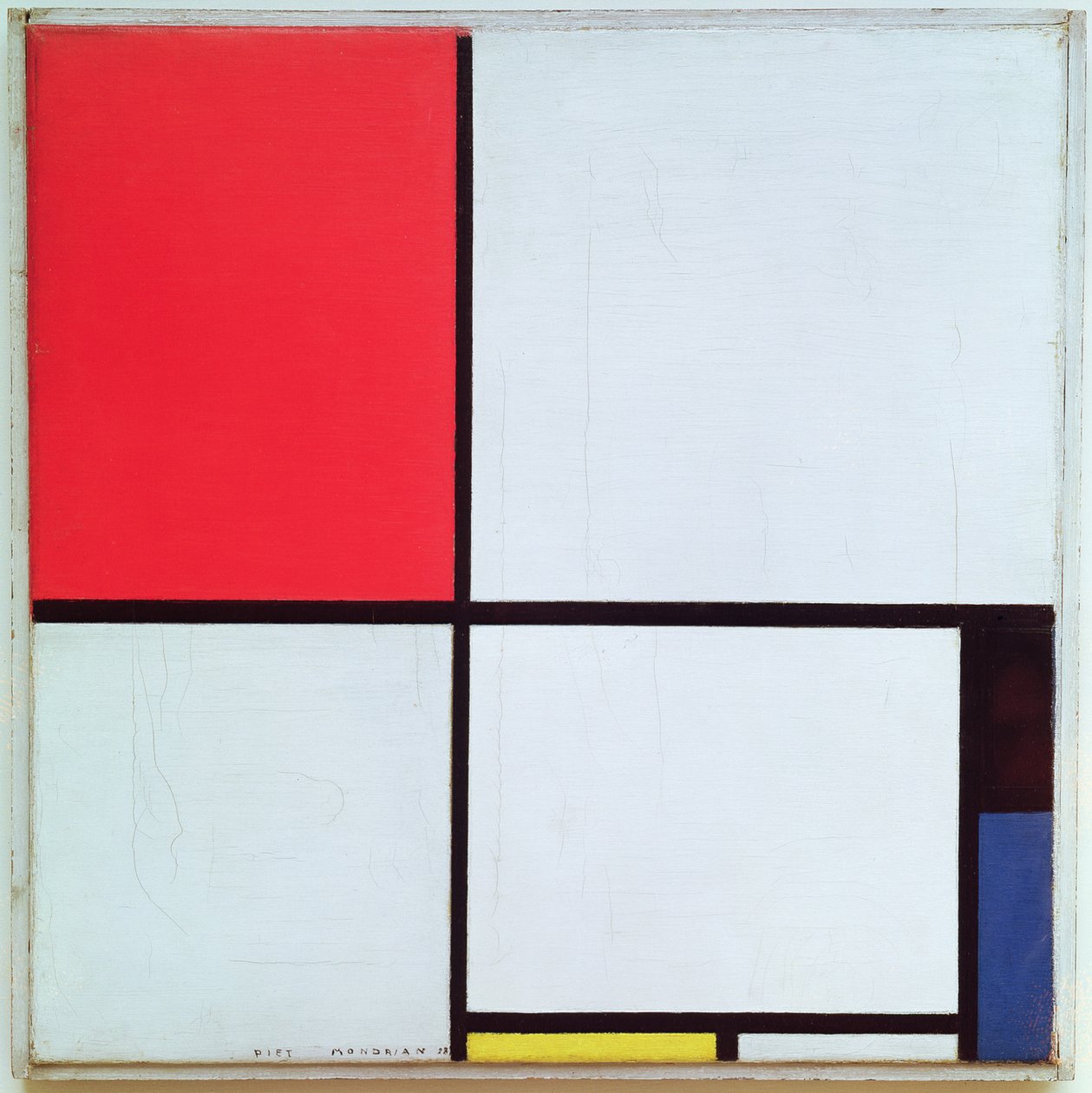 Compositie met rood, zwart, blauw en geel, 1928 door Piet Mondrian