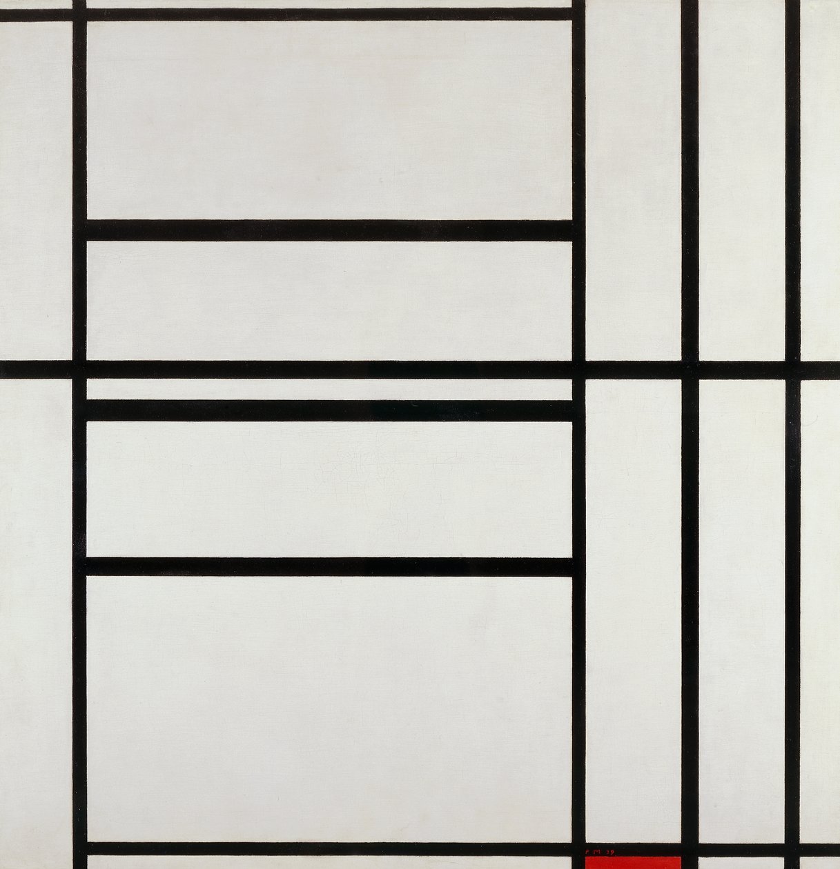 Compositie nr. 1 met grijs en rood 1938, door Piet Mondriaan (1872-1944) door Piet Mondrian