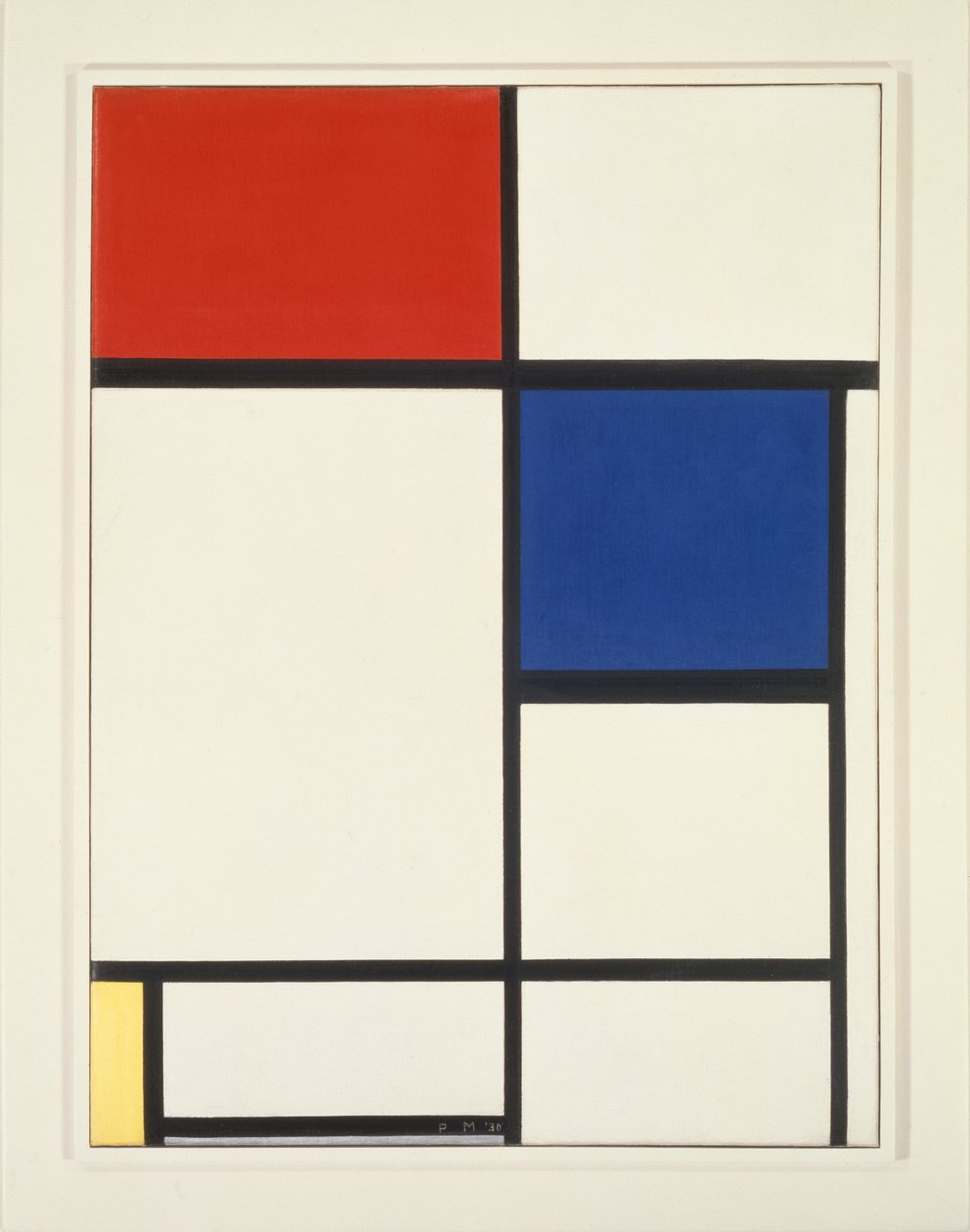 Compositie met blauw, rood en geel door Piet Mondrian