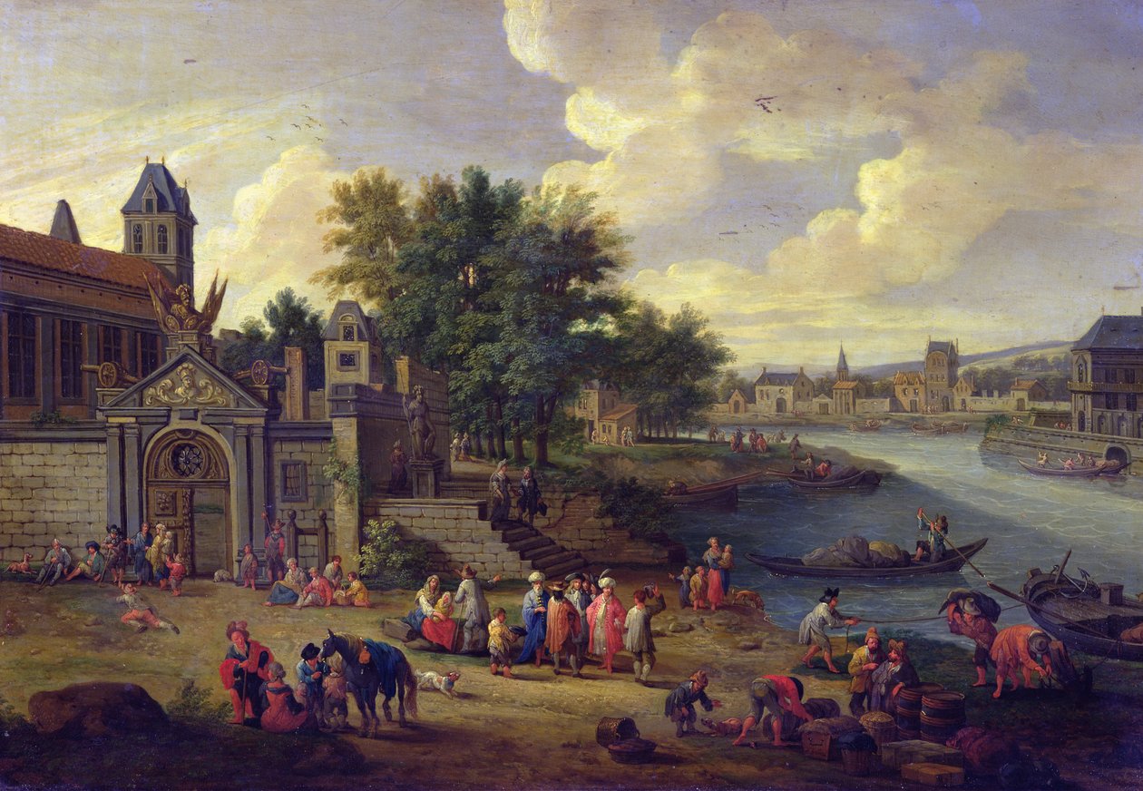 Uitzicht op de scheepswerf, ca. 1680 door Pieter Bouts