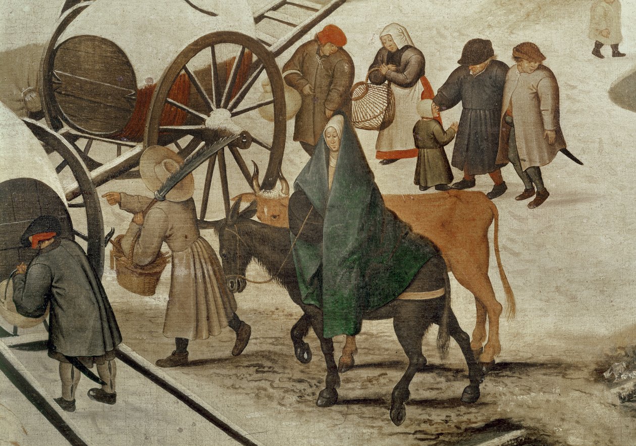 De Volkstelling in Bethlehem (detail) door Pieter Bruegel the Elder