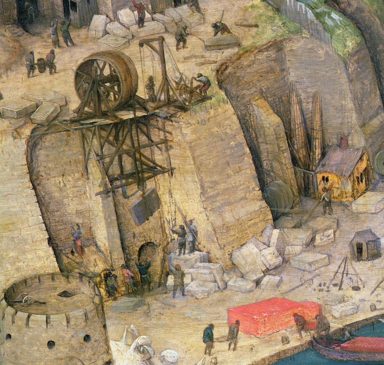 De Toren van Babel, detail van de bouwwerkzaamheden, 1563 (detail) door Pieter Bruegel the Elder