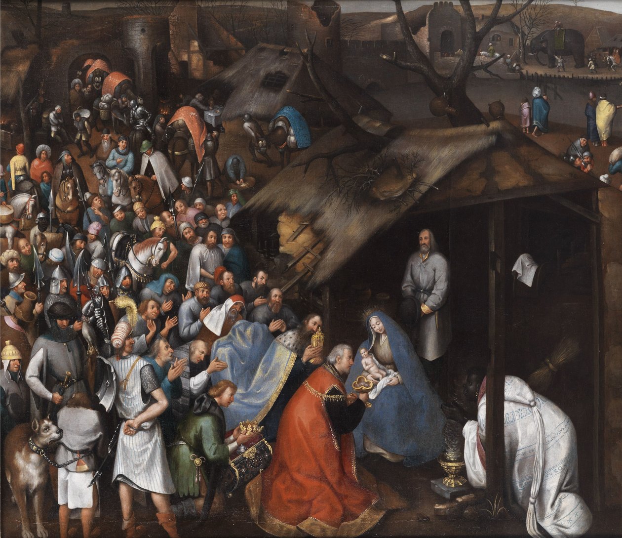 Werkplaats Aanbidding van het Kind door Pieter Brueghel the Younger