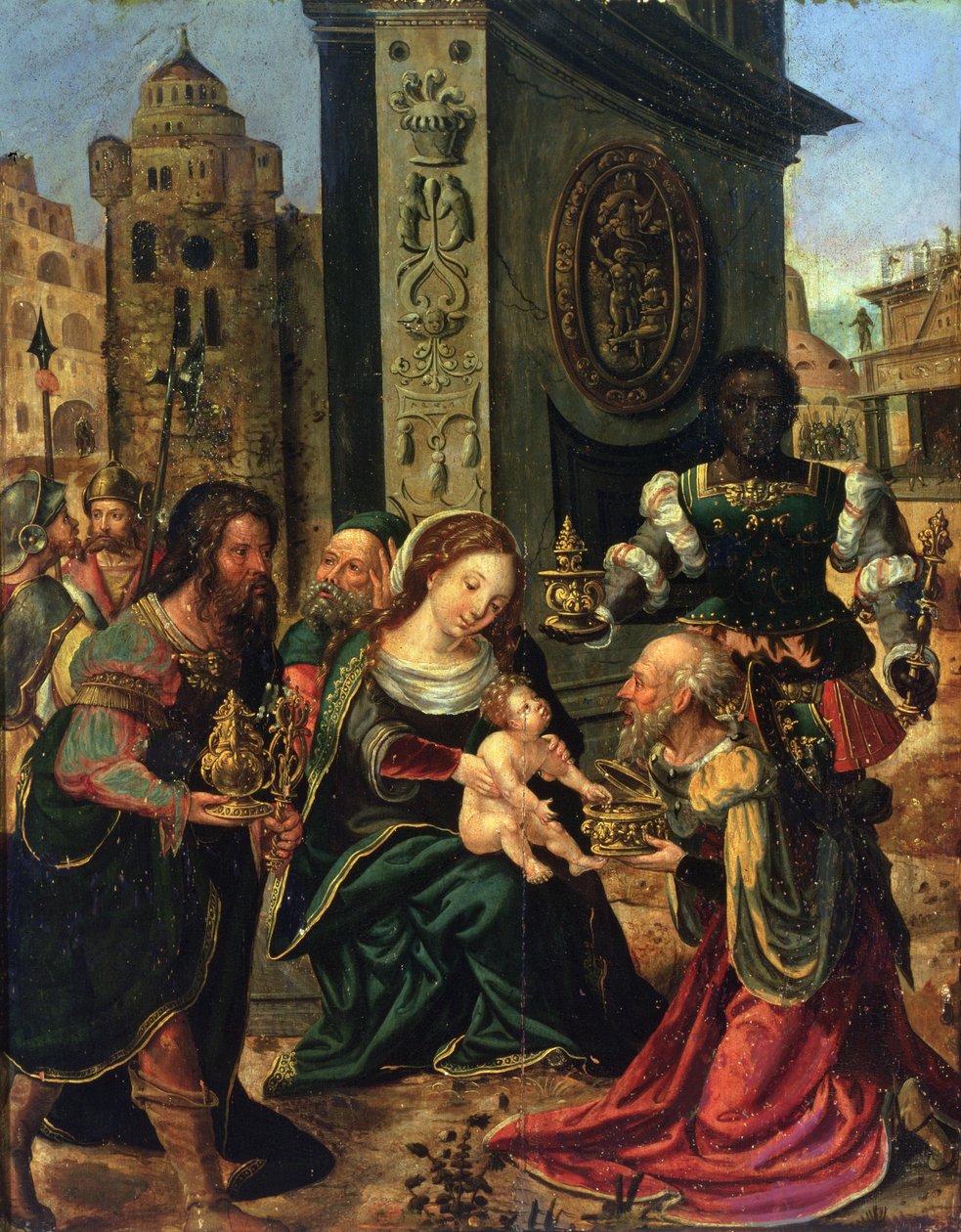De aanbidding der wijzen door Pieter Coecke van Aelst
