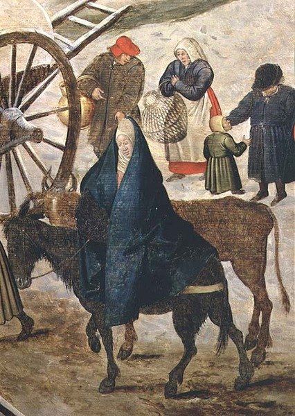 De betaling van de tiende of de volkstelling in Bethlehem, (detail) door Pieter III Brueghel