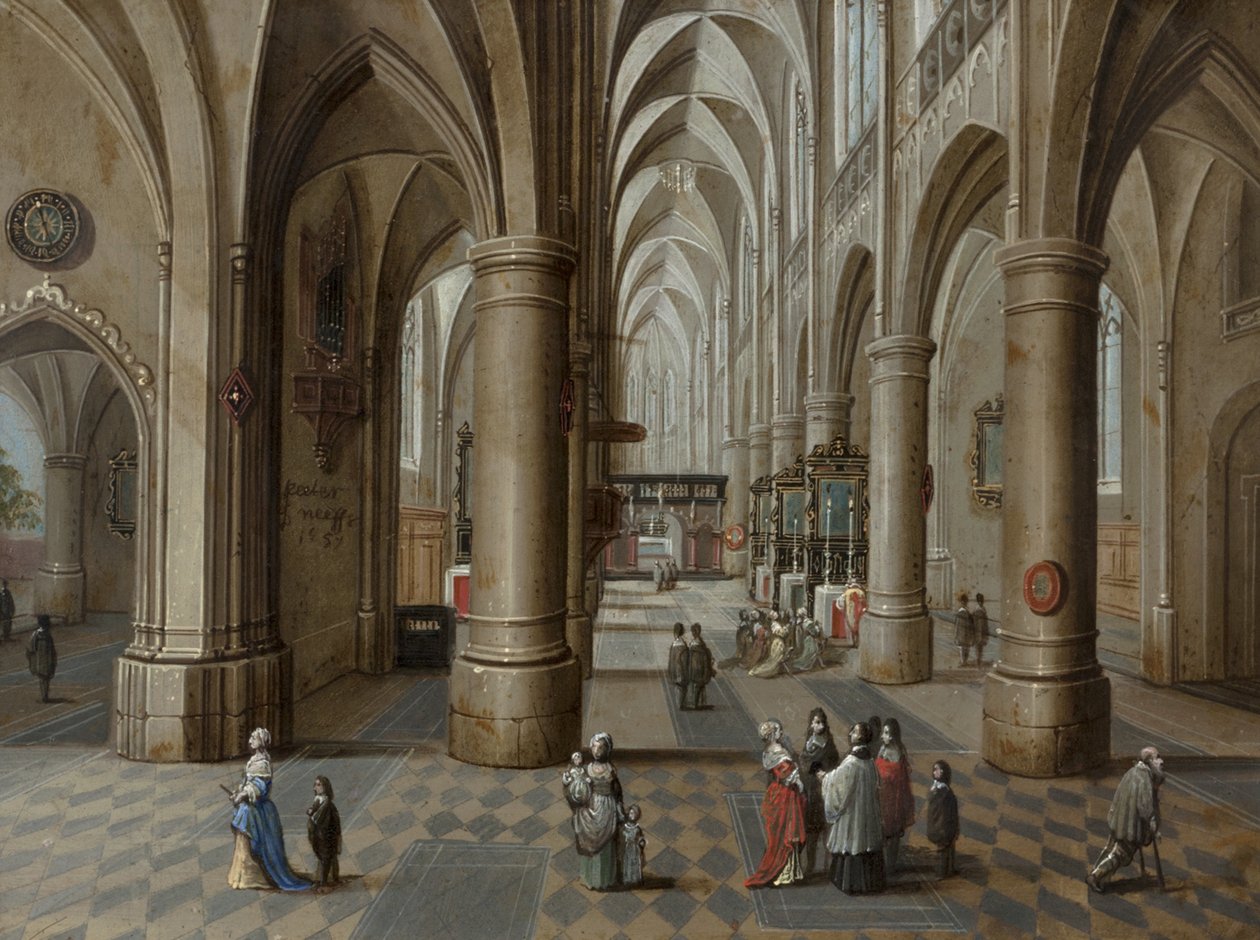 Een kathedraal interieur, 1657 door Pieter the Elder Neeffs