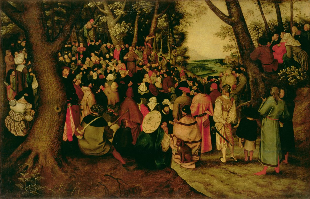 De preek van Johannes de Doper, 1604 door Pieter Brueghel the Younger