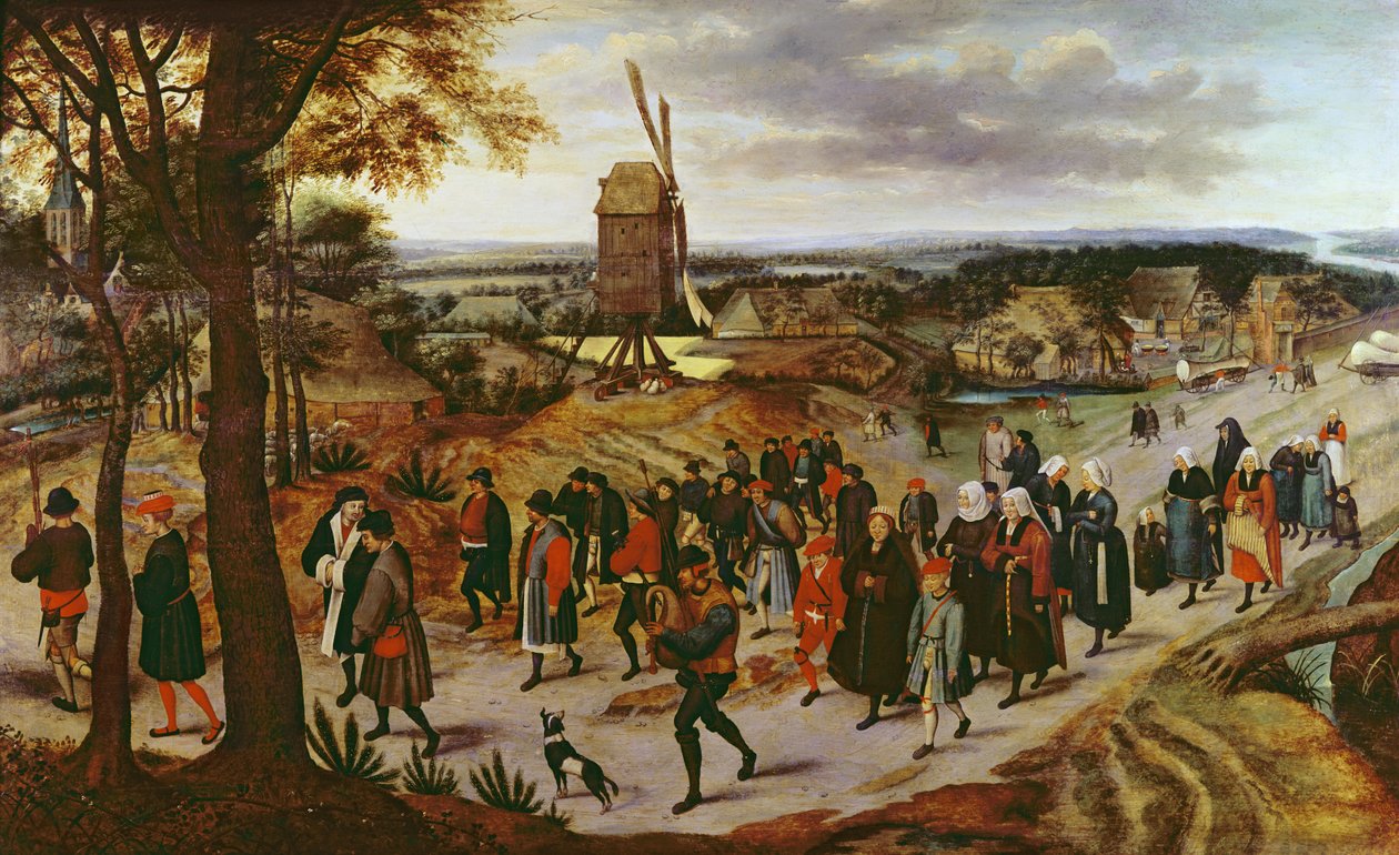 De huwelijksstoet door Pieter Brueghel the Younger