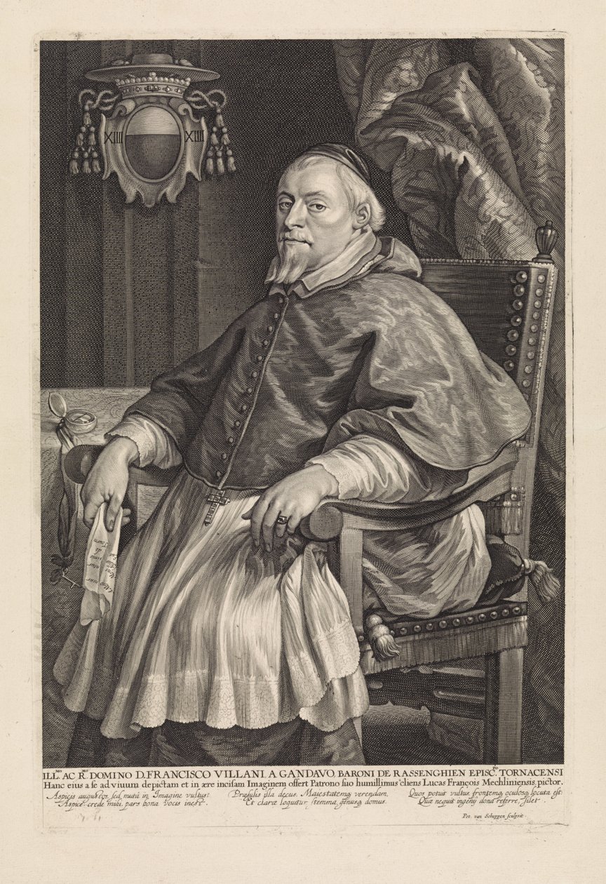 Portret van François Villain, bisschop van Doornik door Pieter van Schuppen