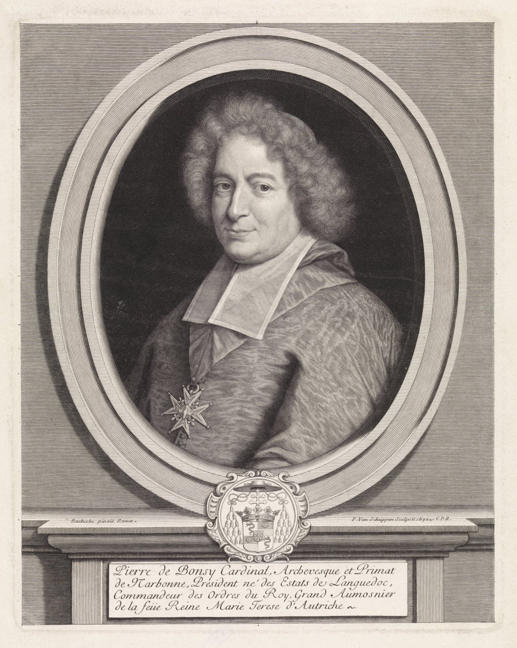 Portret van Pierre de Bonzi door Pieter van Schuppen