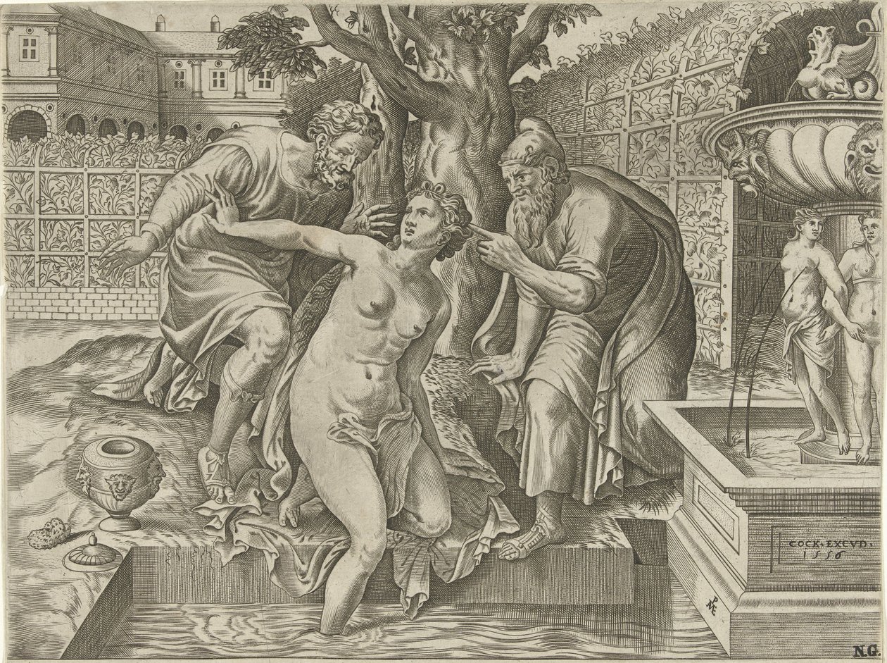 Susanna en de ouderlingen door Pieter van der Heyden d