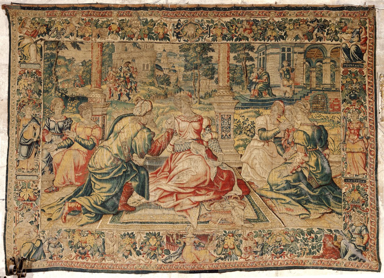 Mark Antony en Cleopatra Tapisserie door Pieter (attr. to) Coecke van Aelst