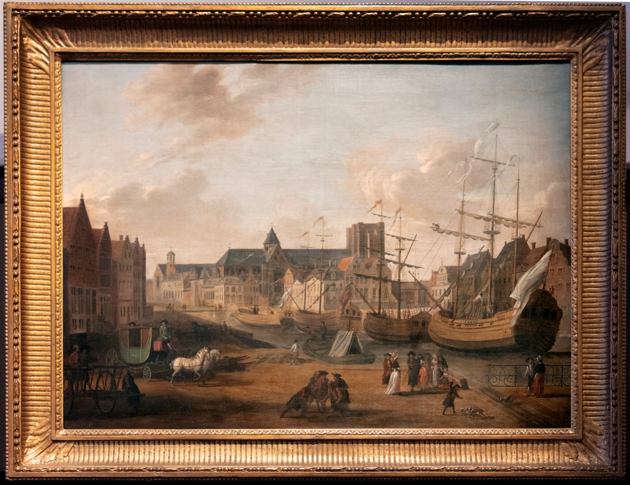 Zicht op de Korenlei en Graslei in Gent door Pieter Benedictus De Maere