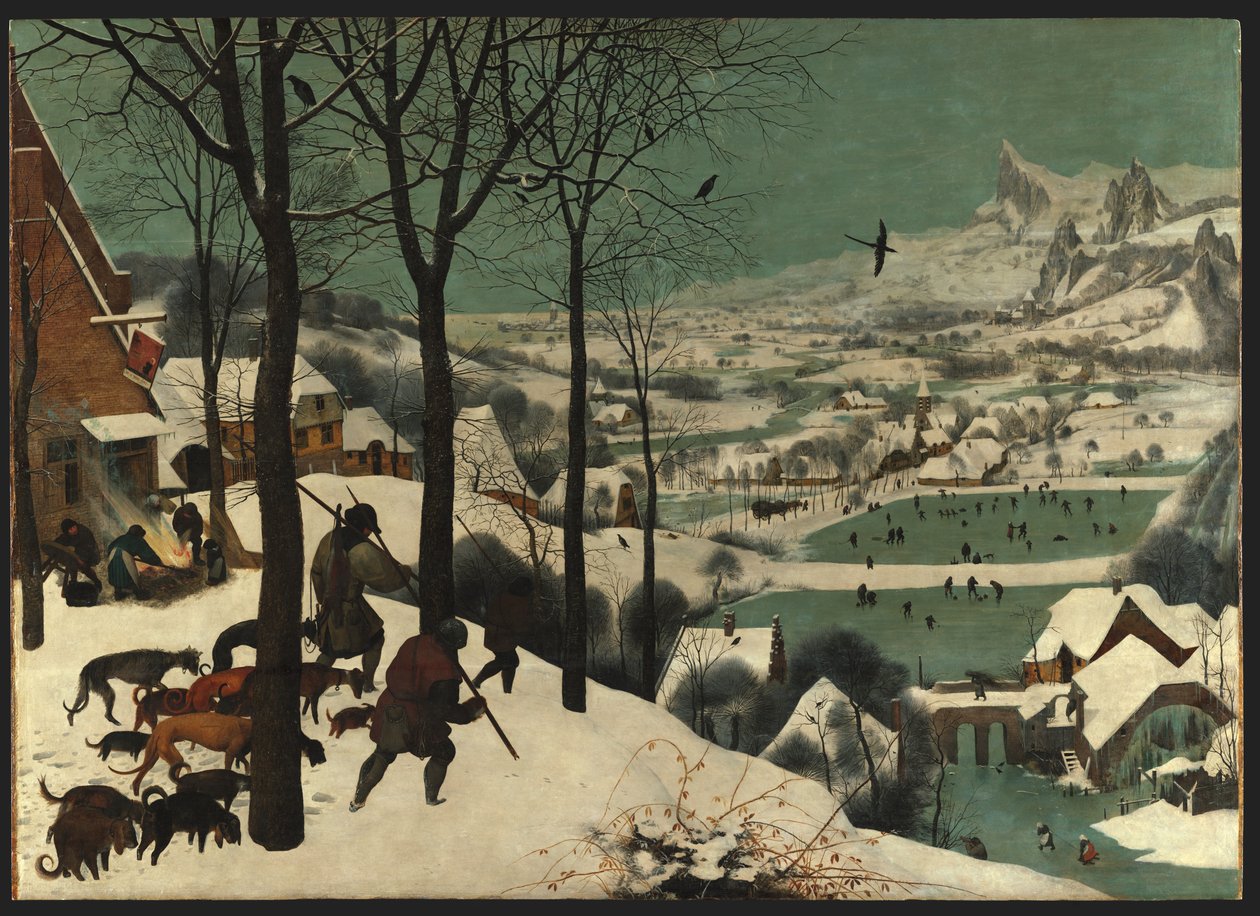 Duits: Jäger im Schnee (Winter) De jagers in de sneeuw door Pieter Brueghel the Elder