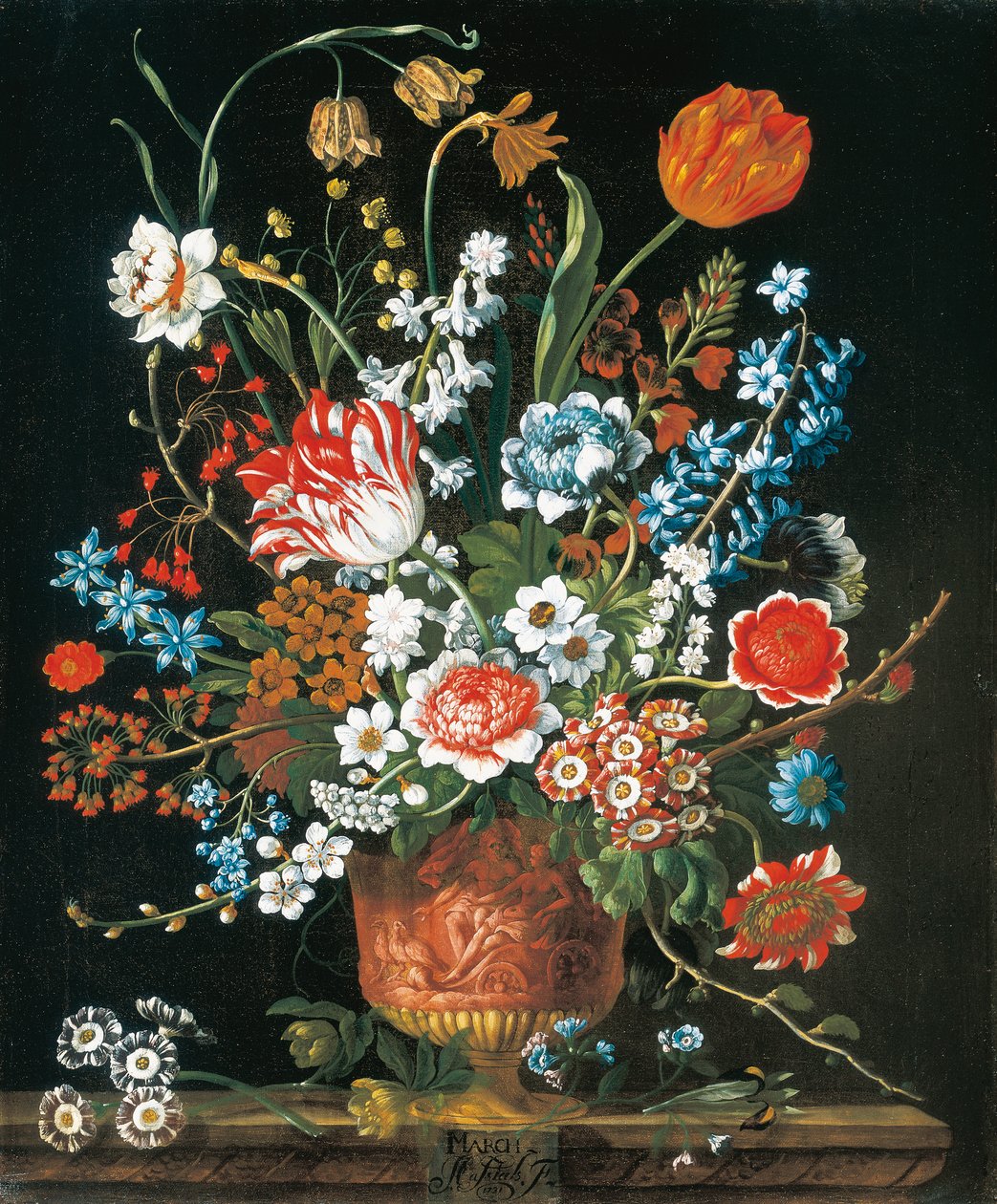 Maart, uit De Twaalf Maanden van Bloemen, een bloemkalender van stillevens door Pieter Casteels