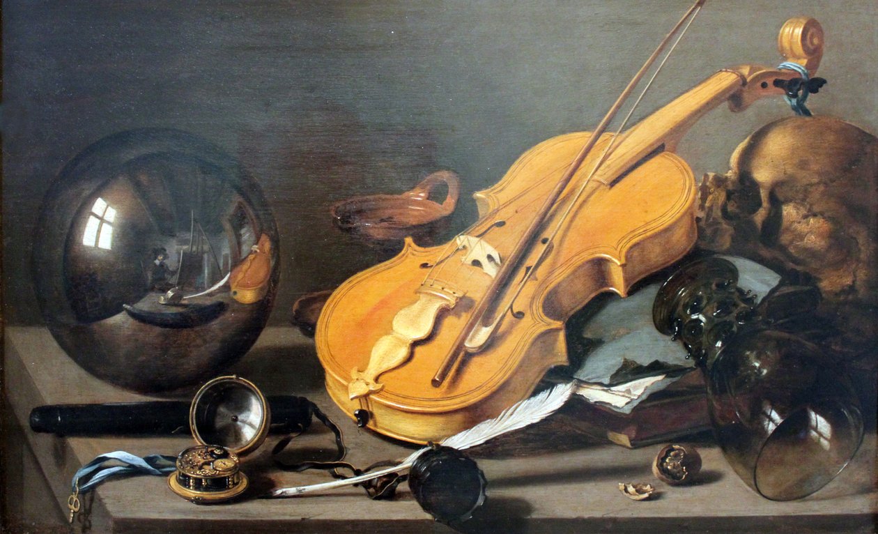 Duits: Vanitas Stilleven met Zelfportret Vanitas Stilleven met Zelfportret door Pieter Claesz