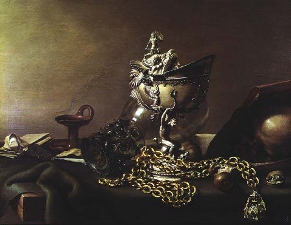 Stilleven met een Nautilus door Pieter Claesz