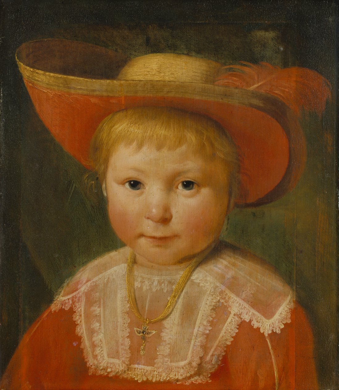 Portret van een Kind met een Rood Gevoerde Strohoed, c.1635-40 door Pieter Claesz Soutman