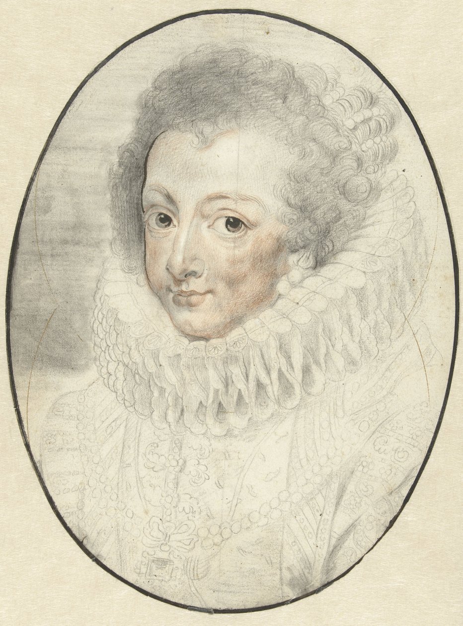 Portret van Elizabeth, gemalin van Filips IV van Spanje door Pieter Claesz. Soutman