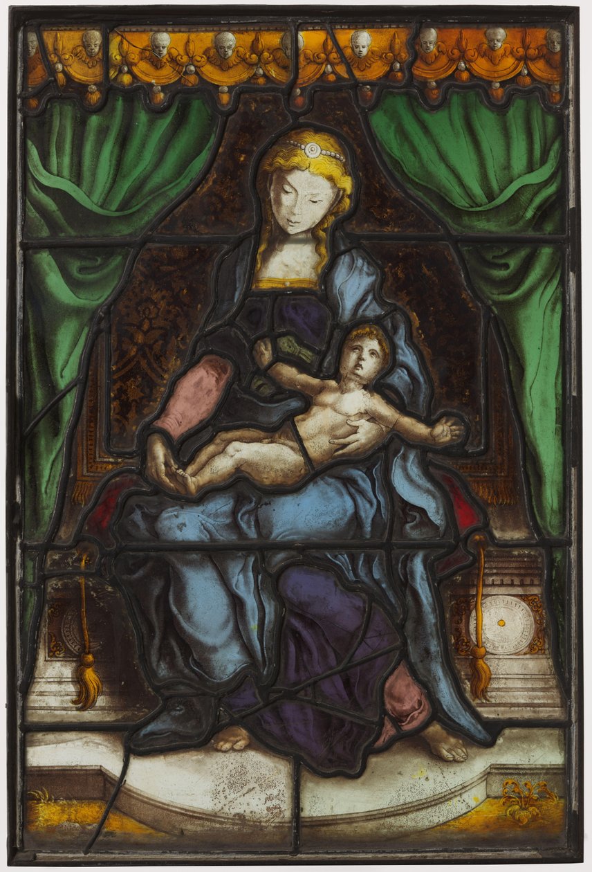 Ruit met Madonna met Kind door Pieter Coecke van Aelst (I) (circle of)