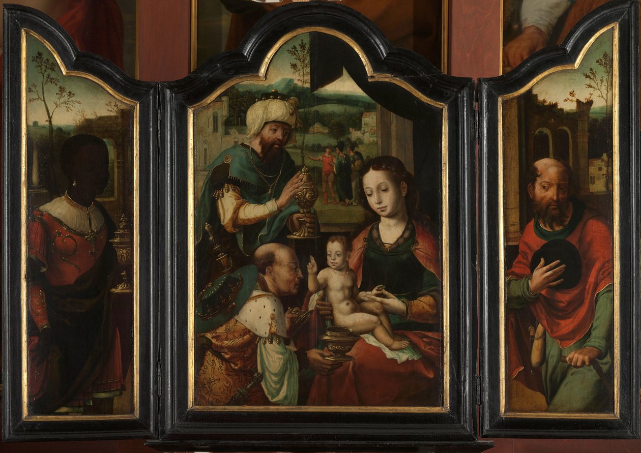 Drieluik met de Aanbidding der Wijzen door Pieter Coecke van Aelst (I) (workshop of)