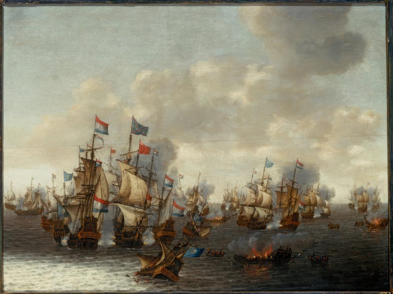 De zeeslag van vier dagen door Pieter Cornelisz. Soest