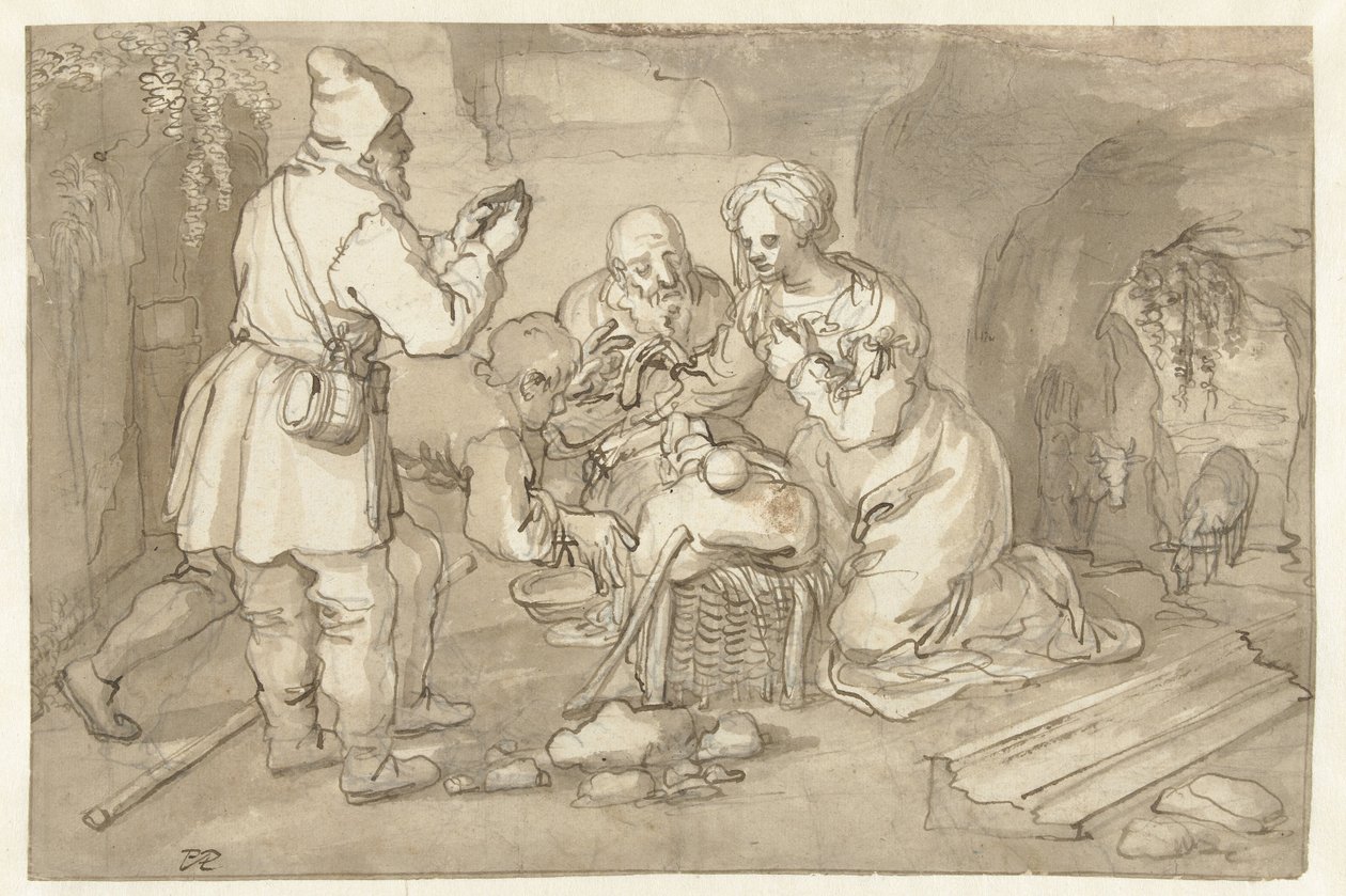 Aanbidding der herders door Pieter Cornelisz. van Rijck