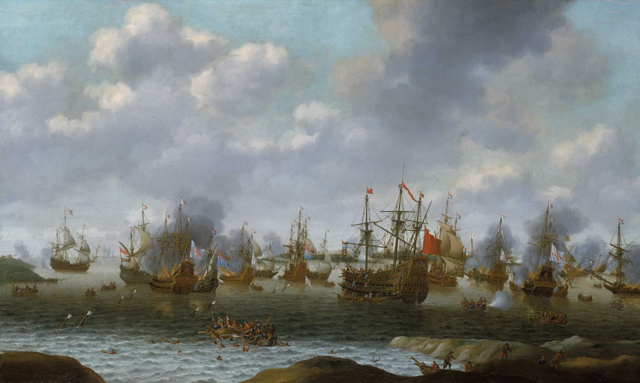 Nederlandse aanval op de Medway, juni 1667 door Pieter Cornelisz van Soest