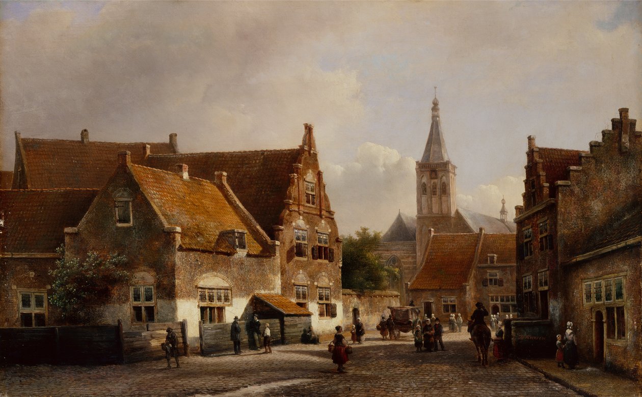 Straat in een Nederlandse Stad door Pieter Gerard Vertin