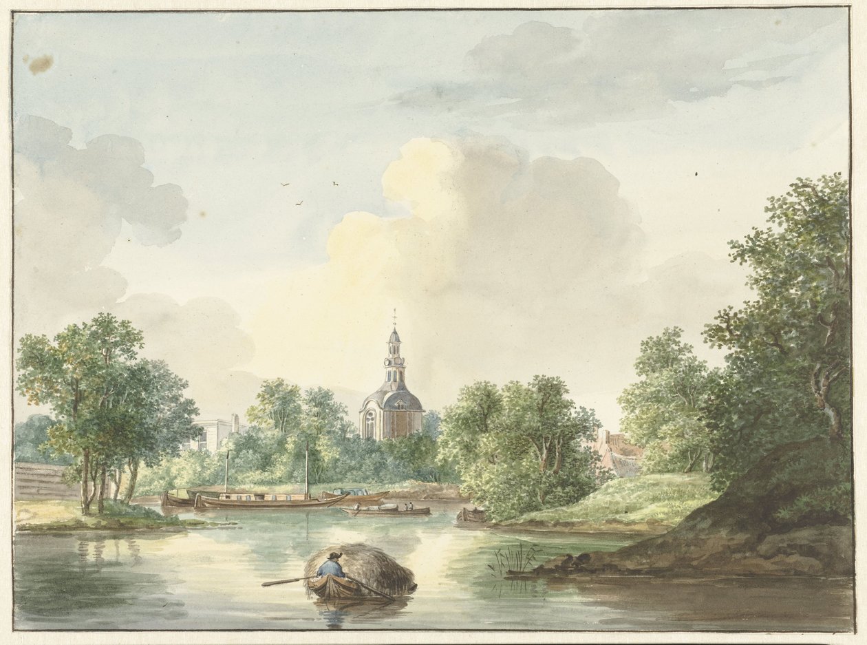 De Hogerwoerdse Poort te Leiden vanaf de Singel gezien door Pieter Gerardus van Os