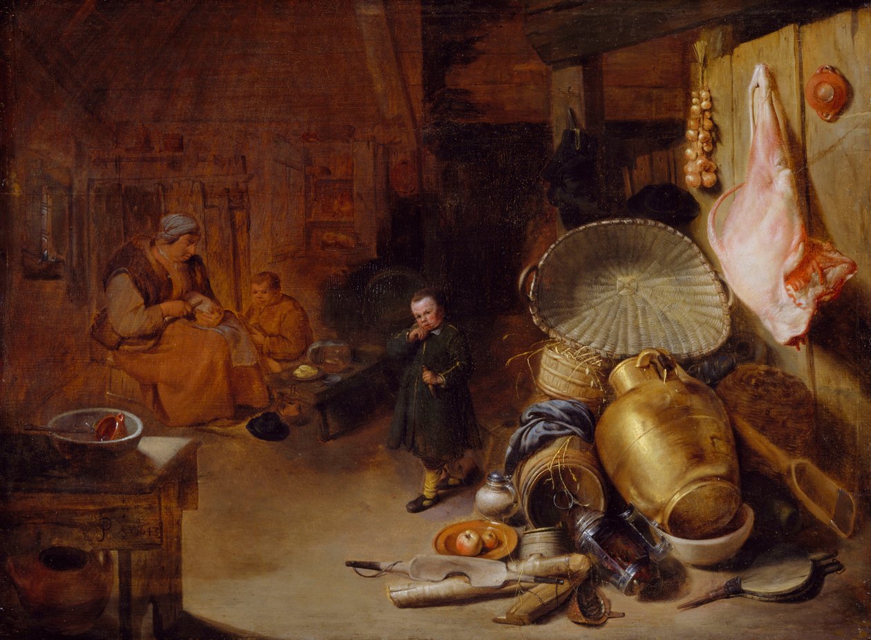 Interieur met figuren, 1643 door Pieter Jacobsz Duyfhuysen