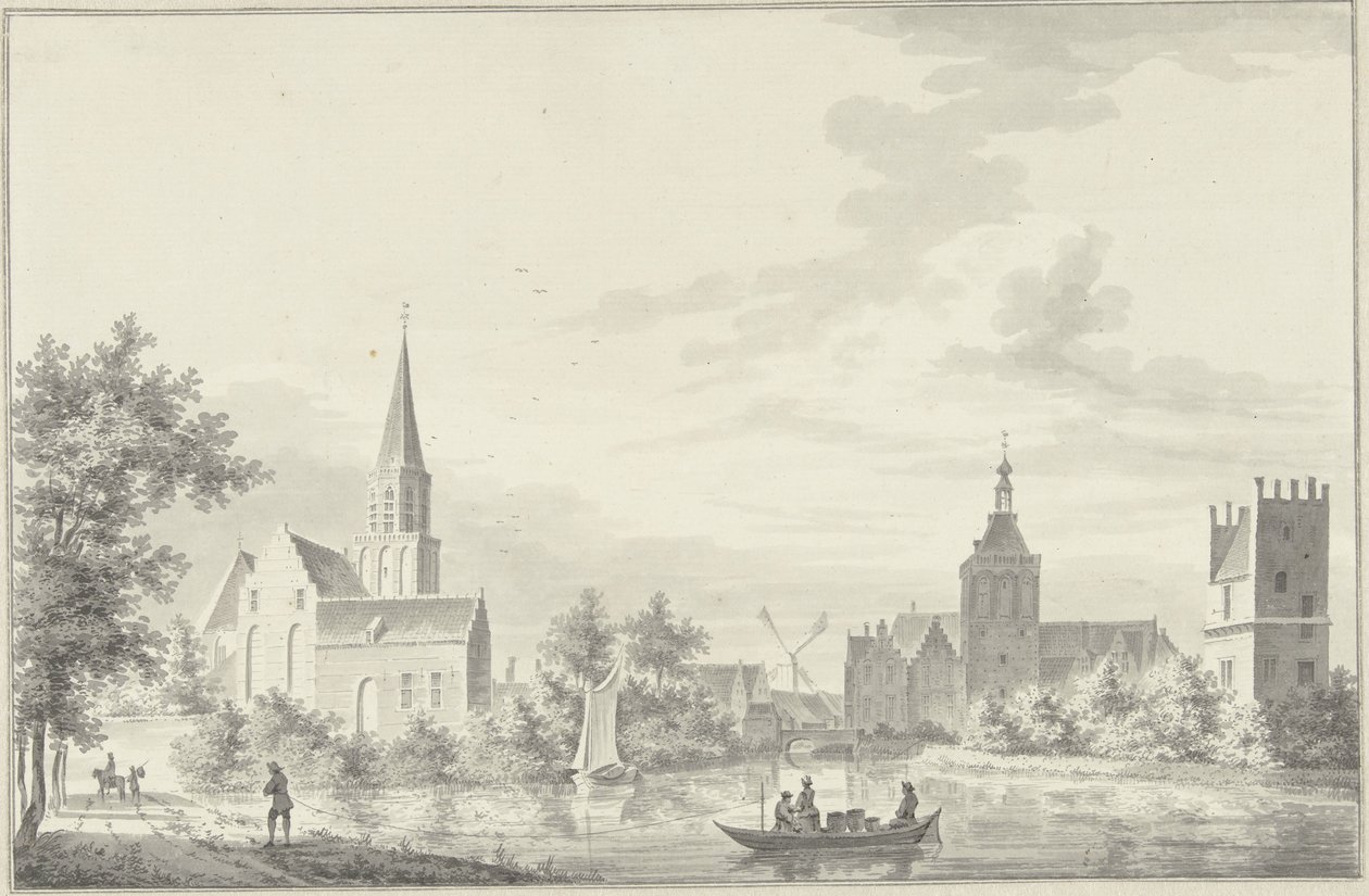 Gezicht op Culemborg door Pieter Jan van Liender