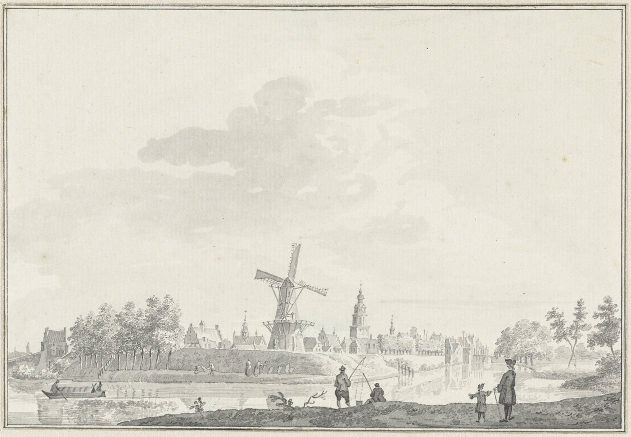 Gezicht op de stad Buren door Pieter Jan van Liender