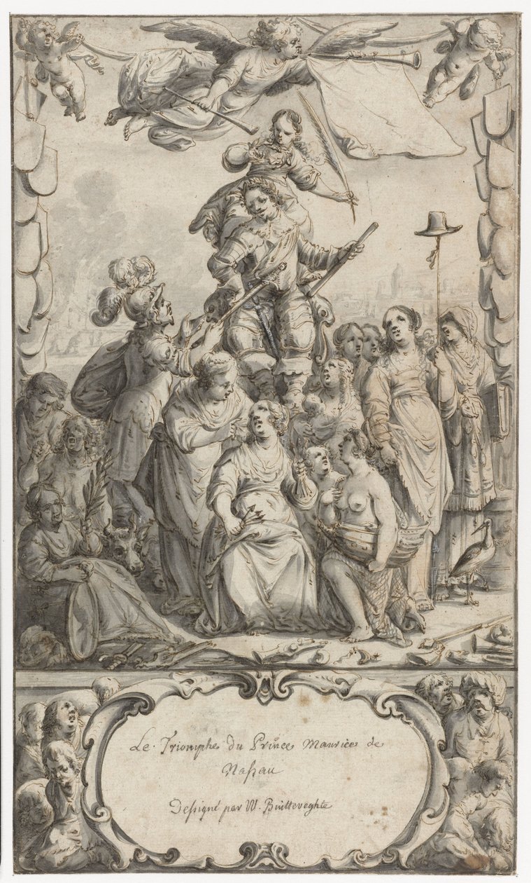 Frontispice ontwerp voor Frederick Hendrick van Nassauw door Pieter Jansz