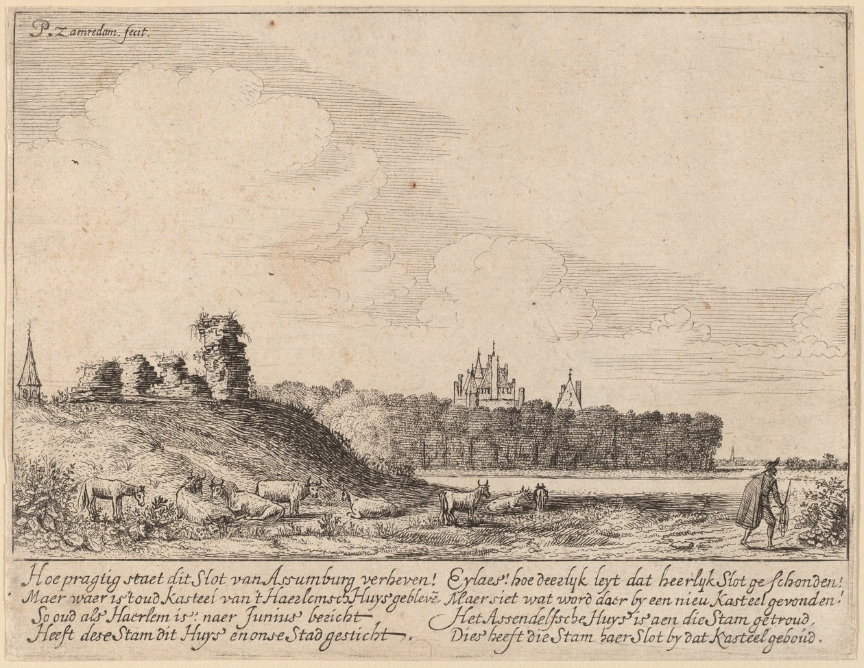 Ruïnes van kasteel Assemburg door Pieter Jansz Saenredam
