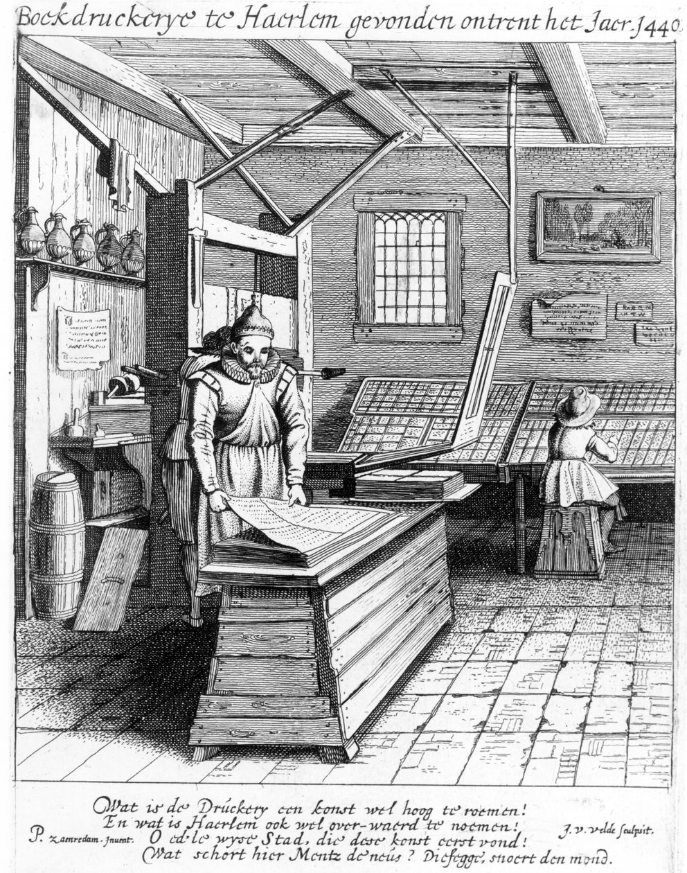 De boekbinderij van Laurens Janszoon Koster, uit 