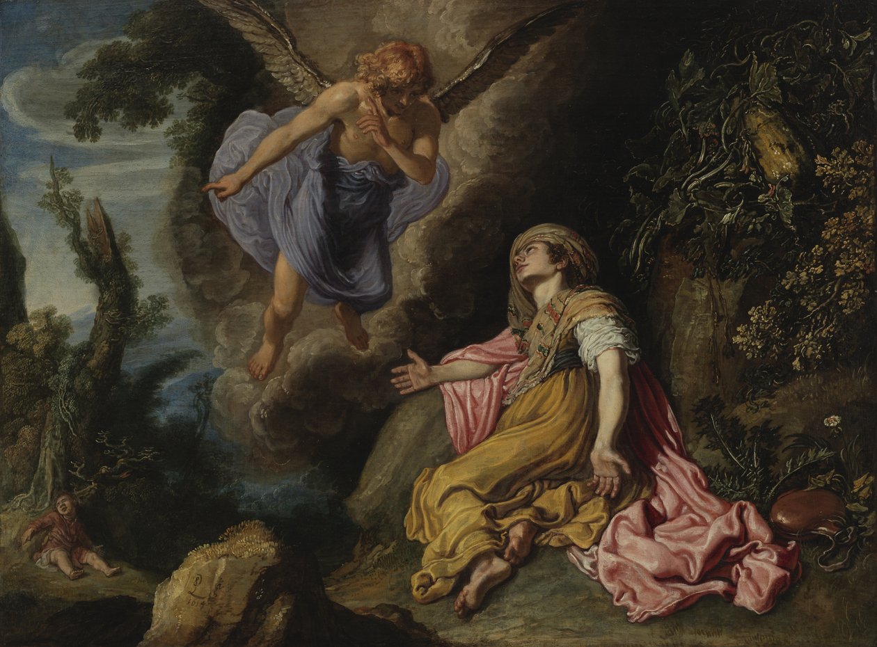 Hagar en de engel door Pieter Lastman