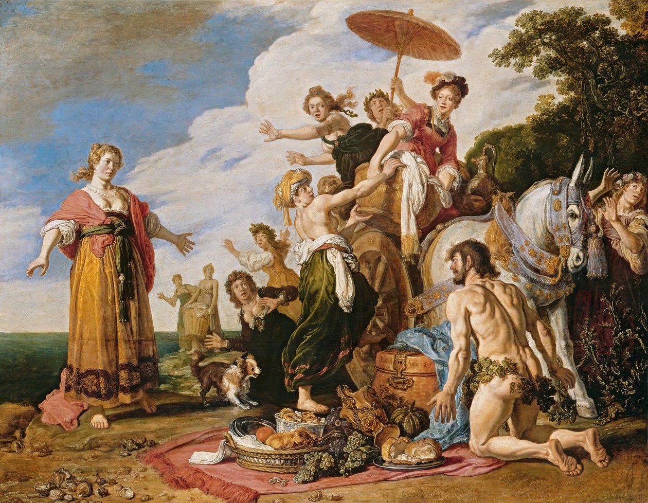 Odysseus voor Nausicaä door Pieter Lastman