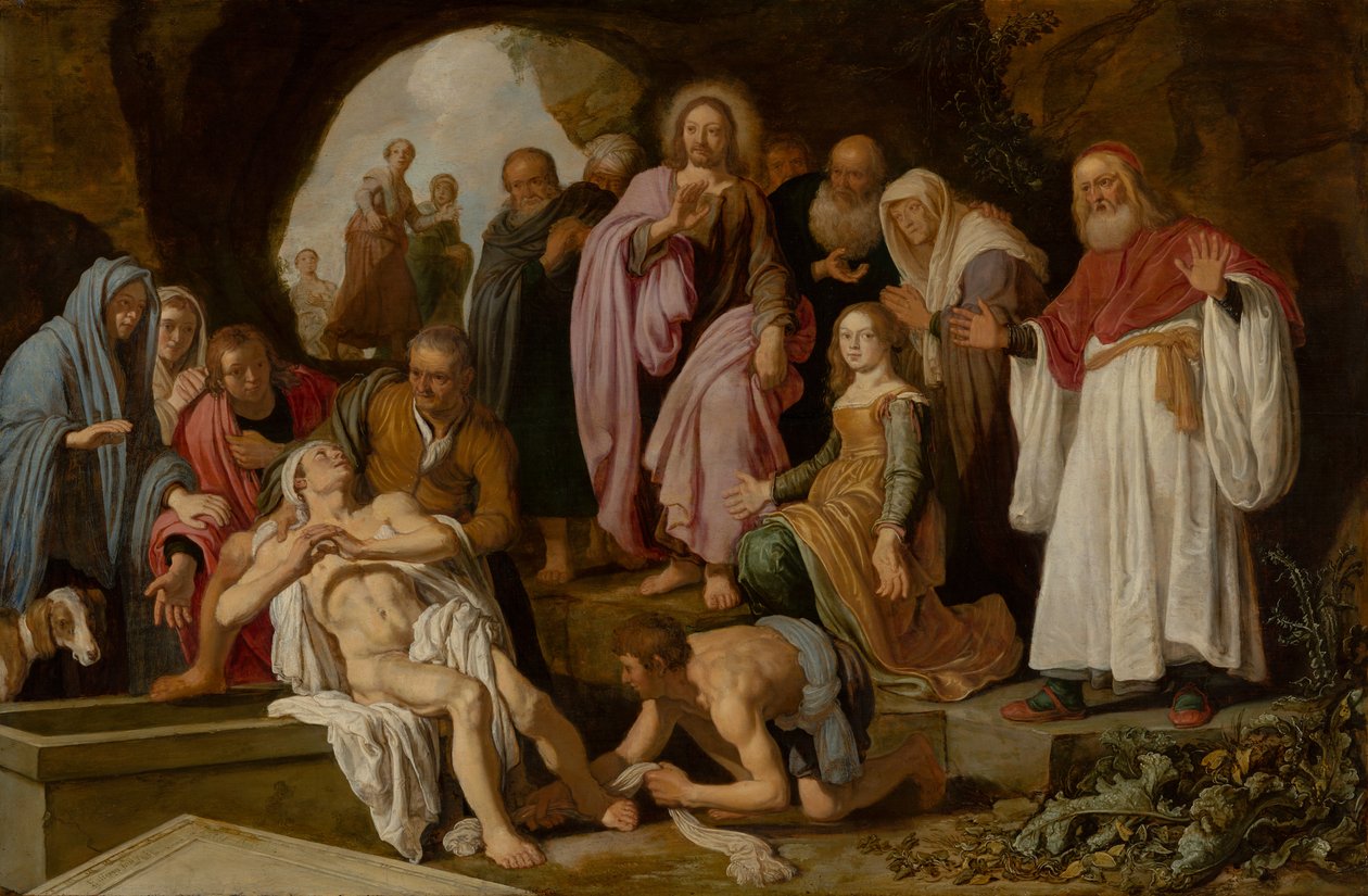 De opwekking van Lazarus door Pieter Lastman