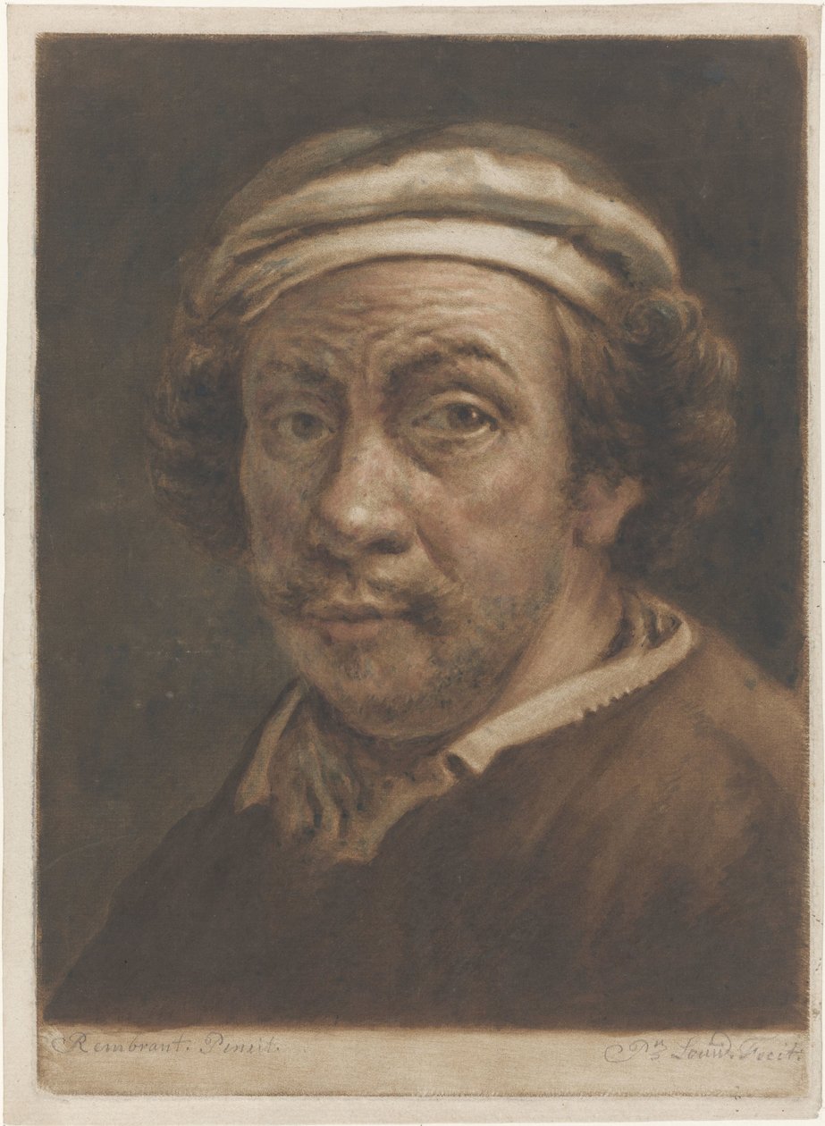 Portret van Rembrandt van Rijn door Pieter Louw