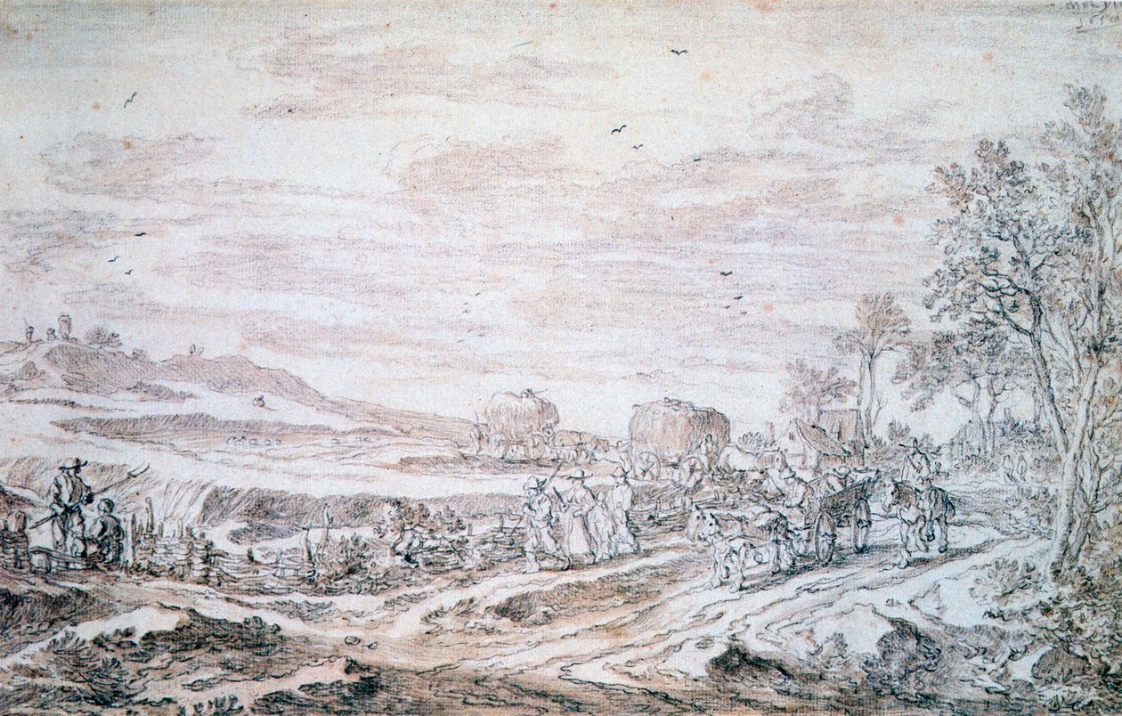 Landschap met maaiers door Pieter Molijn