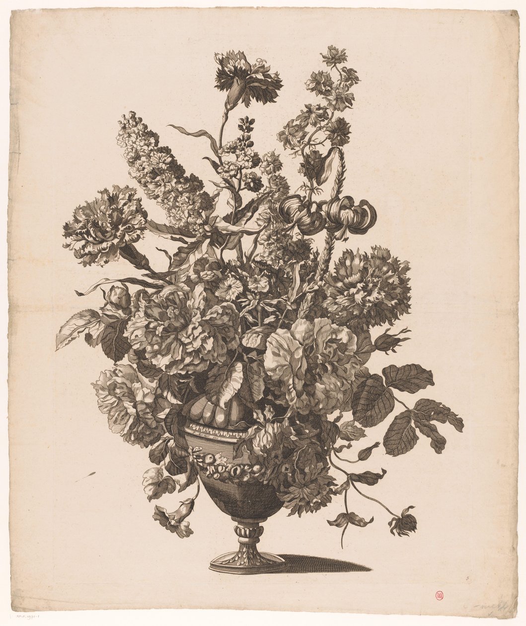 Vaas met bloemen door Pieter Mortier (I) (possibly)