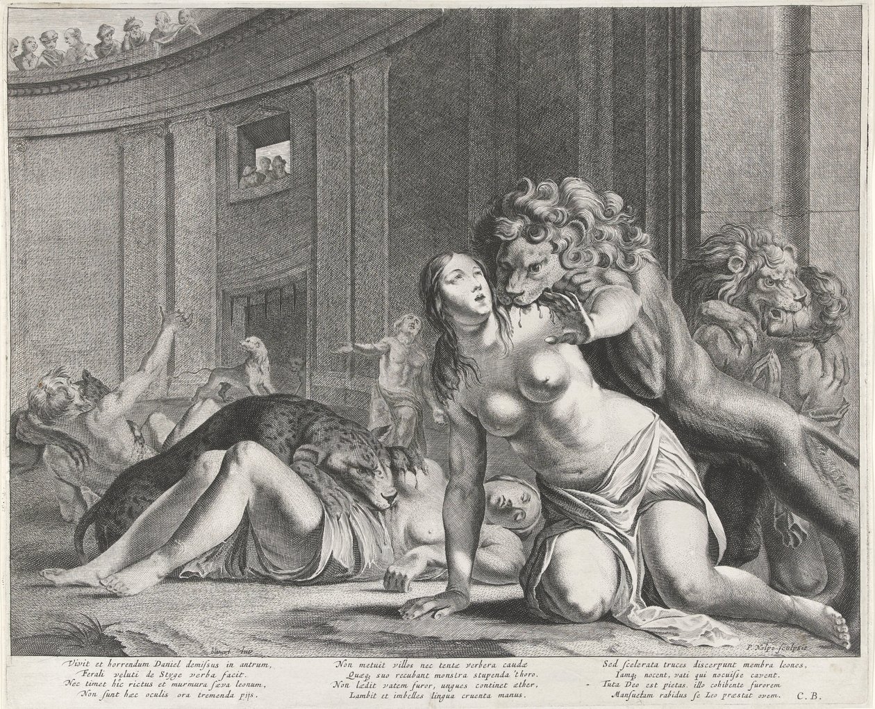 Daniël in de leeuwenkuil door Pieter Nolpe
