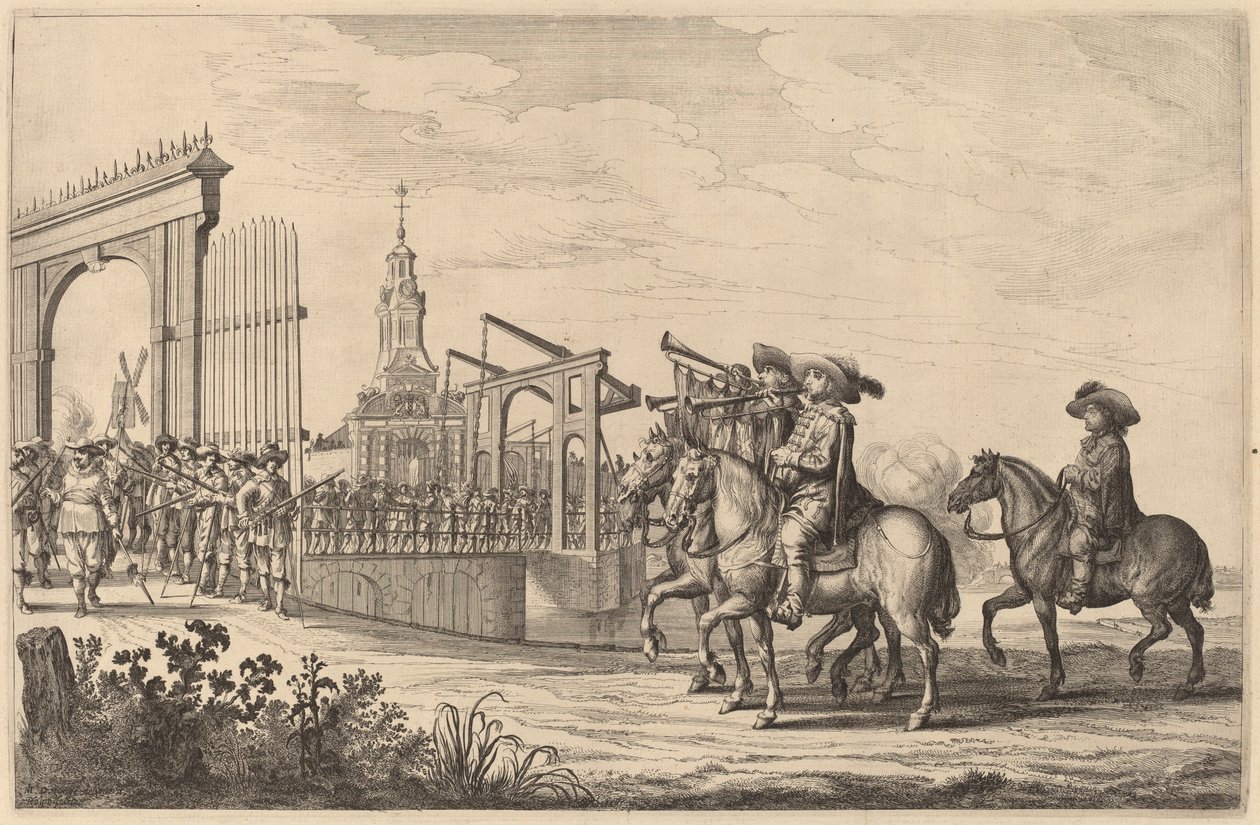Intocht van Marie de Medici in Amsterdam [plaat 1 van 6] door Pieter Nolpe