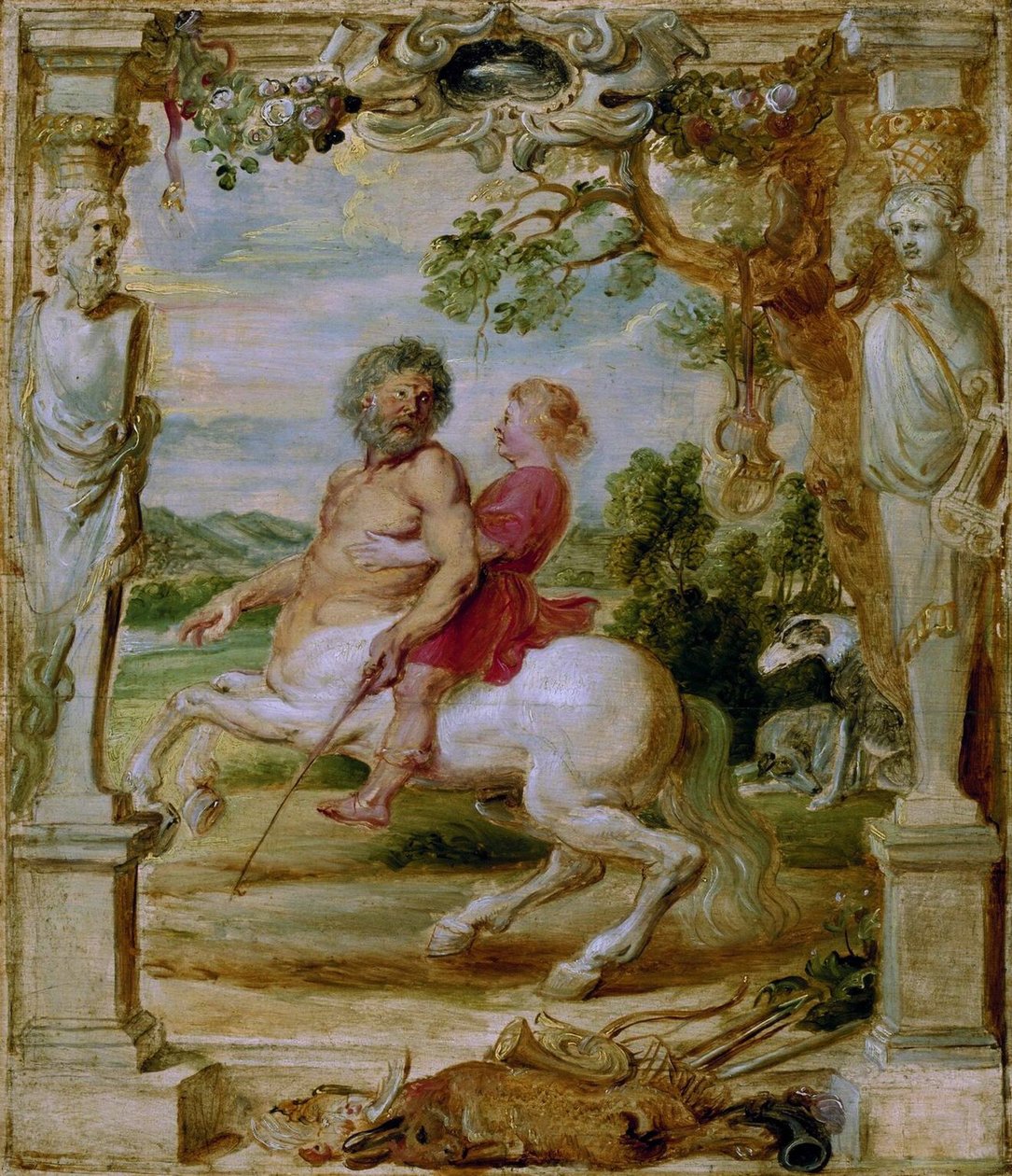 Achilles opgeleid door de centaur Chiron, 1630-1635 door Peter Paul Rubens