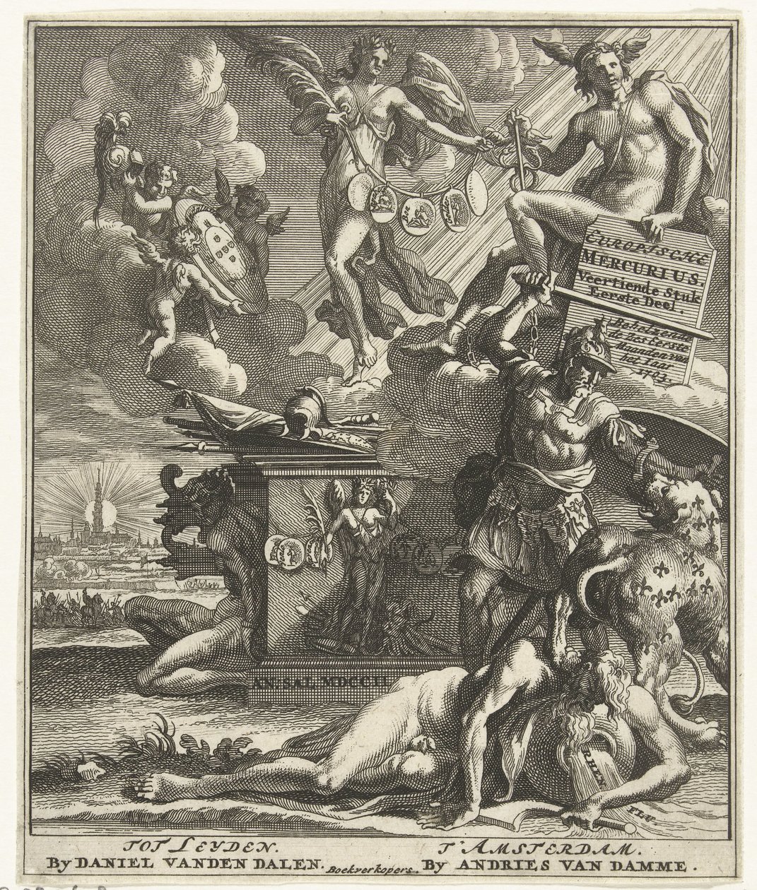 Titelpagina voor: Europische Mercurius Veertiende Stuk Eerste Deel, 1703 door Pieter Sluyter