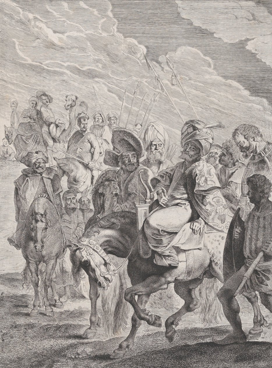 Een Turkse prins te paard, ca. 1620-25 door Pieter Soutman