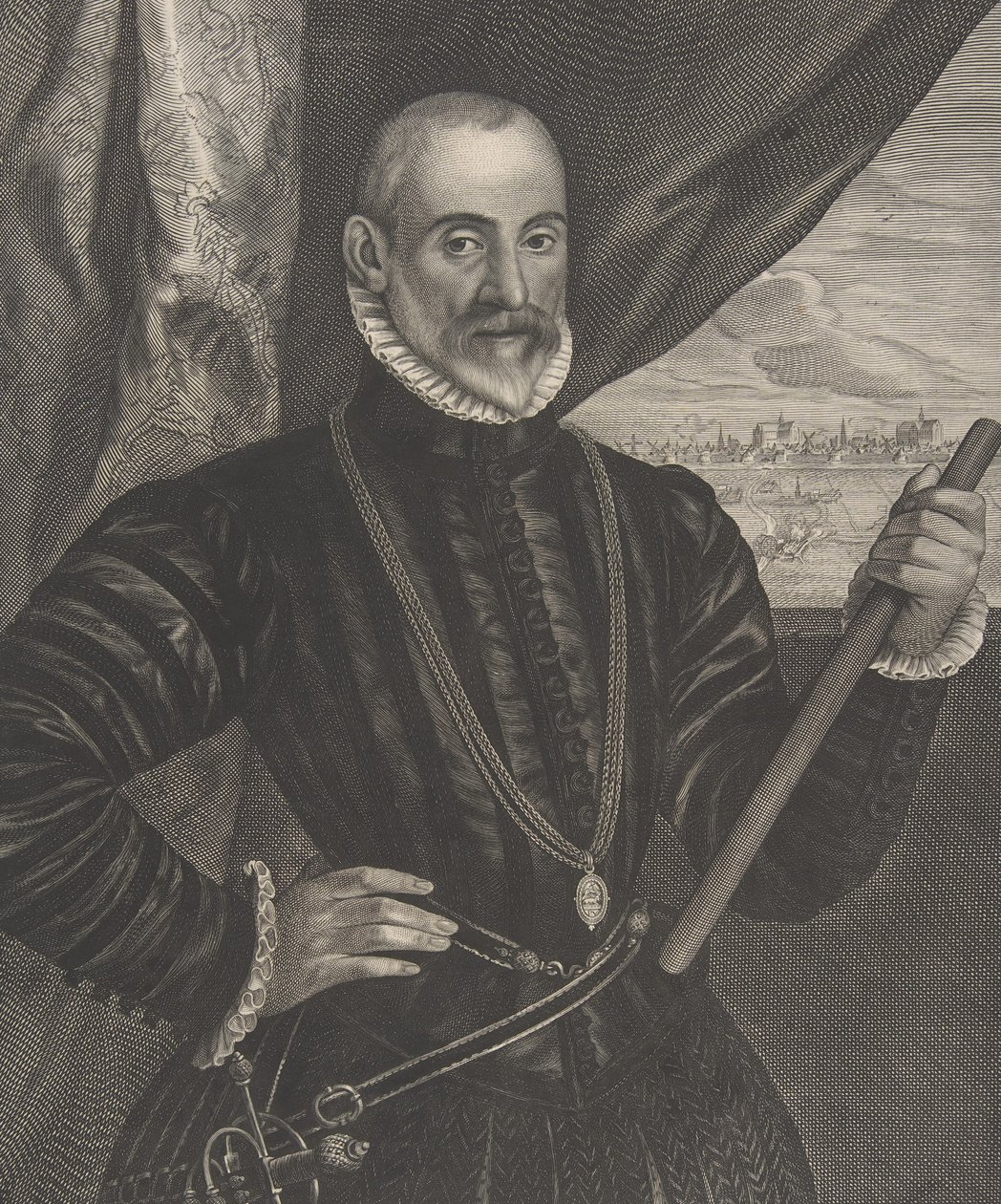 Francisco Valdes, Spaanse commandant, uit de serie Quatuor Personae..., 1649 door Pieter Soutman