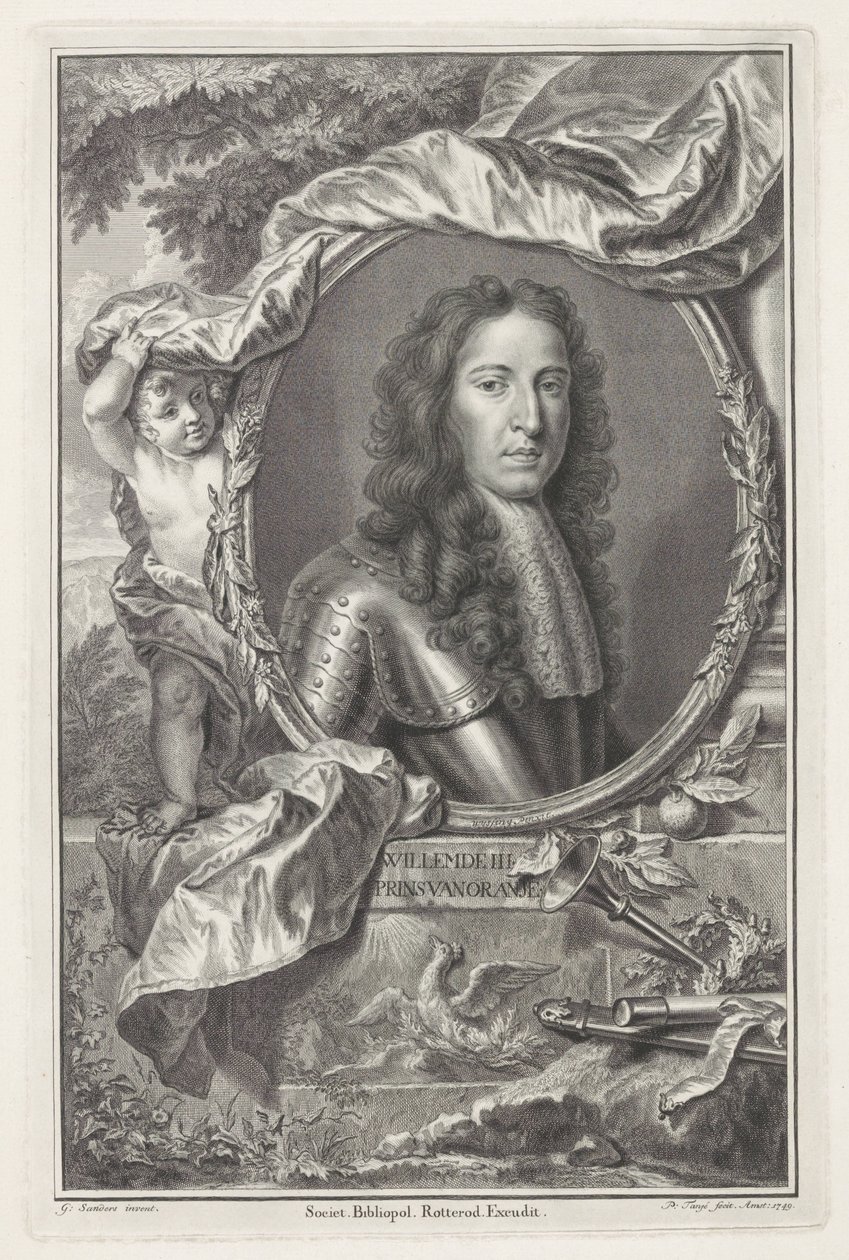 Portret van Willem III, prins van Oranje door Pieter Tanjé
